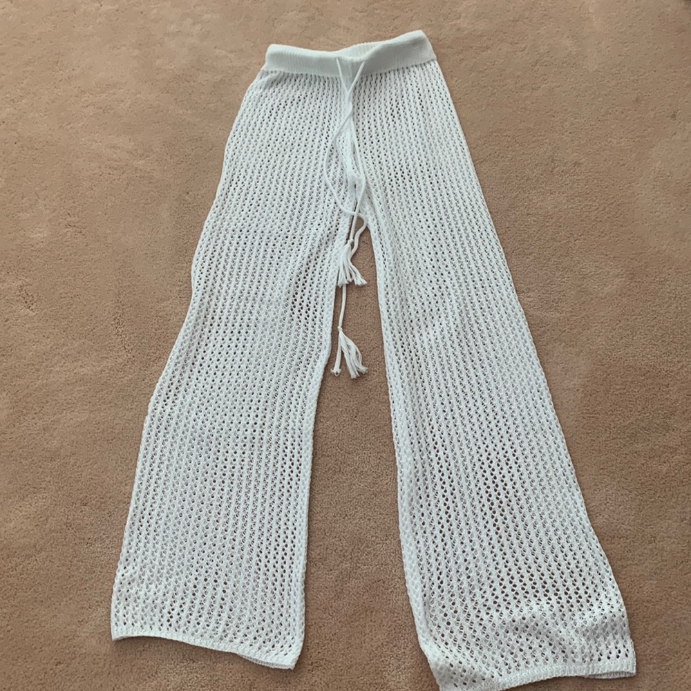 Shein white crochet beach pant. Size XS